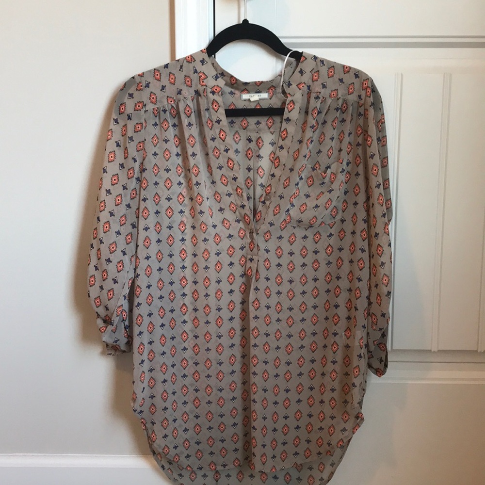 Pleione sheer patterned dress shirt